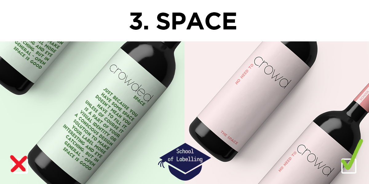 How to design a label - quick guide about space in design by Etiquette Labels, UK Experts in Labels and Labelling