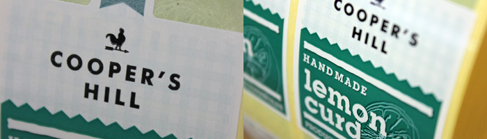 Printed labels for Cooper's Hill