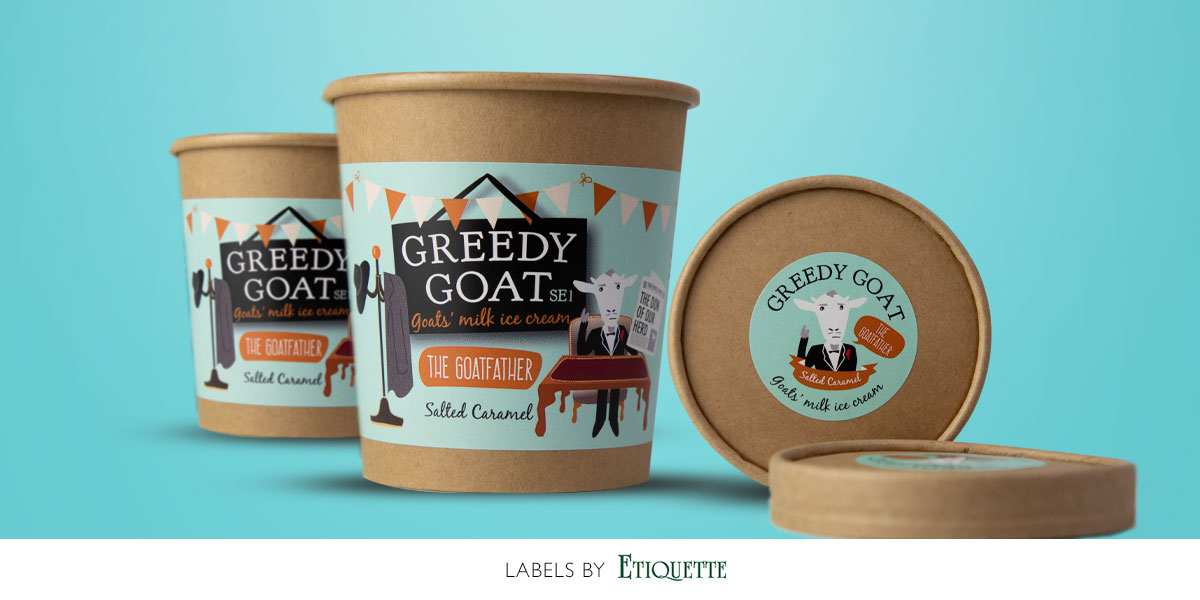 Ice cream pot labels by Etiquette Labels