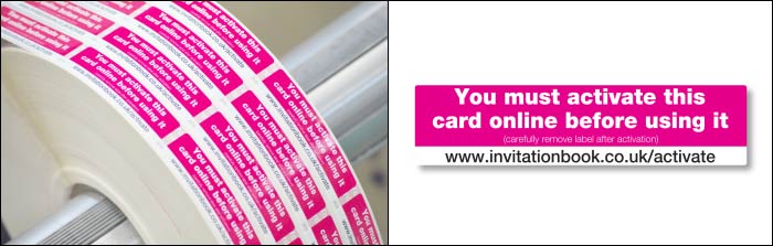 Printed Labels with a removable adhesive for Intercard Intercard Printed Labels