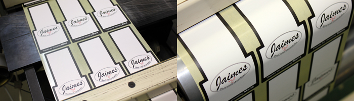 Printed labels for Jamies Kitchen