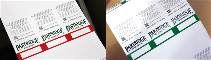 Etiquette label printers produce labels for Partridge of Redditch Partridge of Redditch fishing lures and hooks labels