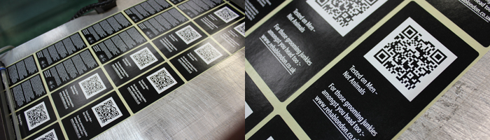 Printed labels for Rehab London