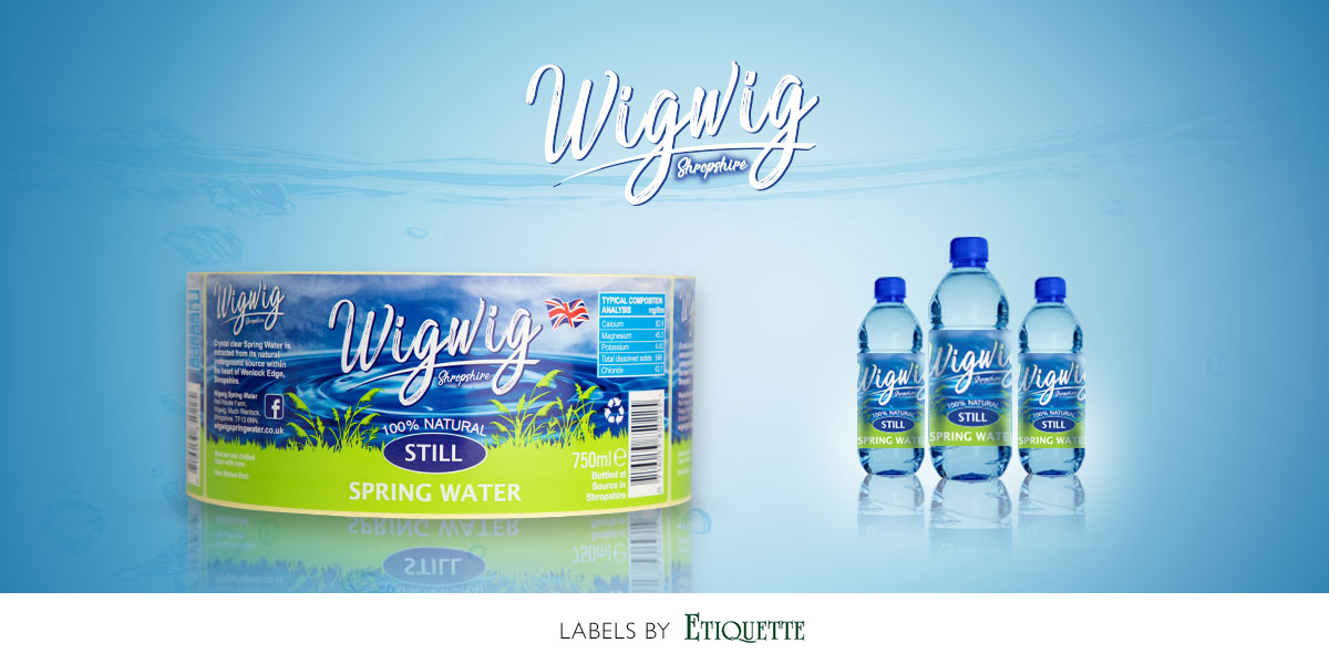 Wigwig Spring Water printed, self-adhesive labels are ready! Produced by Etiquette Labels - UK Experts in Labels and Labelling 