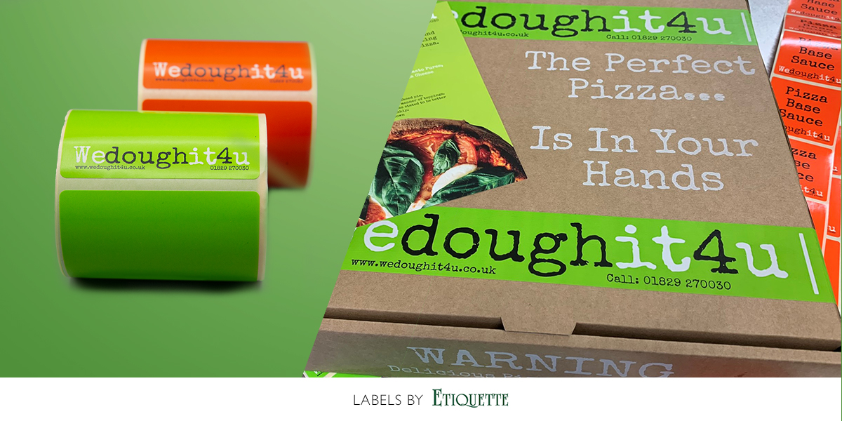 Self adhesive printed labels for pizza ingredients by Etiquette Labels
